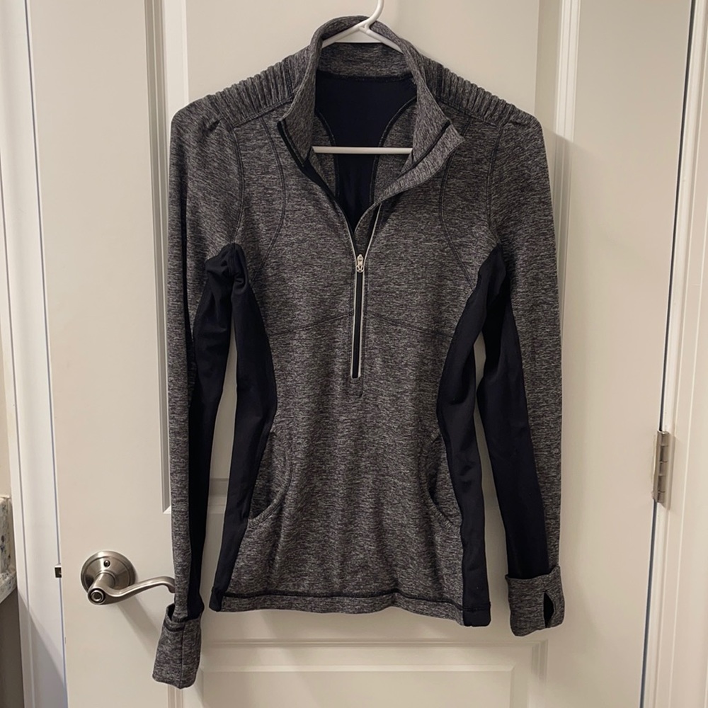 Lululemon Grey & black 1/2 zip pullover